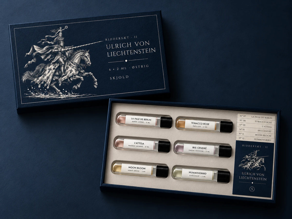 Riddersæt II · Ulrich von Liechtenstein med seks prøver på 2 ml